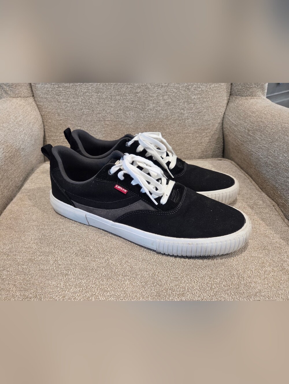 Levis Shoes Mens Size 13 Denim Lace Up Low Top Casual Black Lance Lo Sneakers